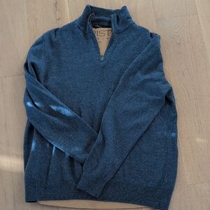 Christian Lacroix Navy Zip-Up Sweater. New Without tags. Merino Wool